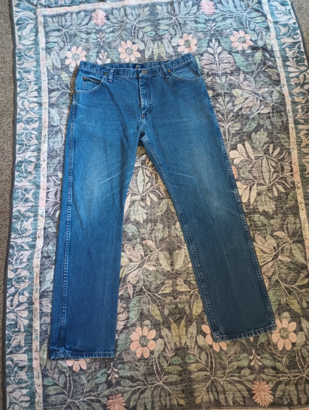 Wrangler 47 MWZ Regular Fit Jeans Mens 38 x 32 Straight Leg Cowboy Rancher Retro